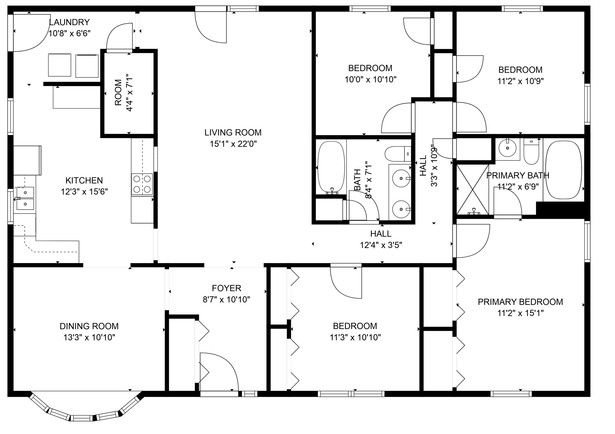 2D house floor plan included