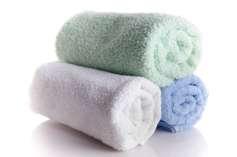 light colored bath towels